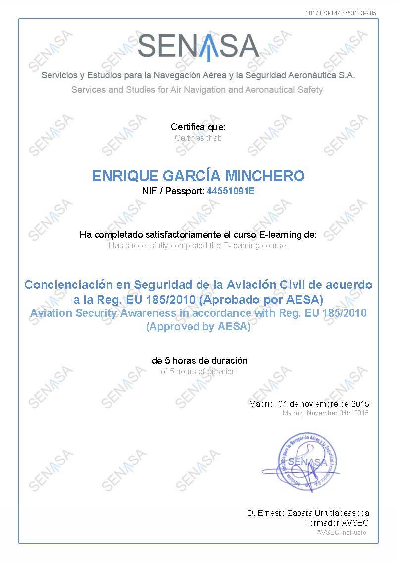 CONCIENCIACION SEGURIDAD AVIACION CIVIL