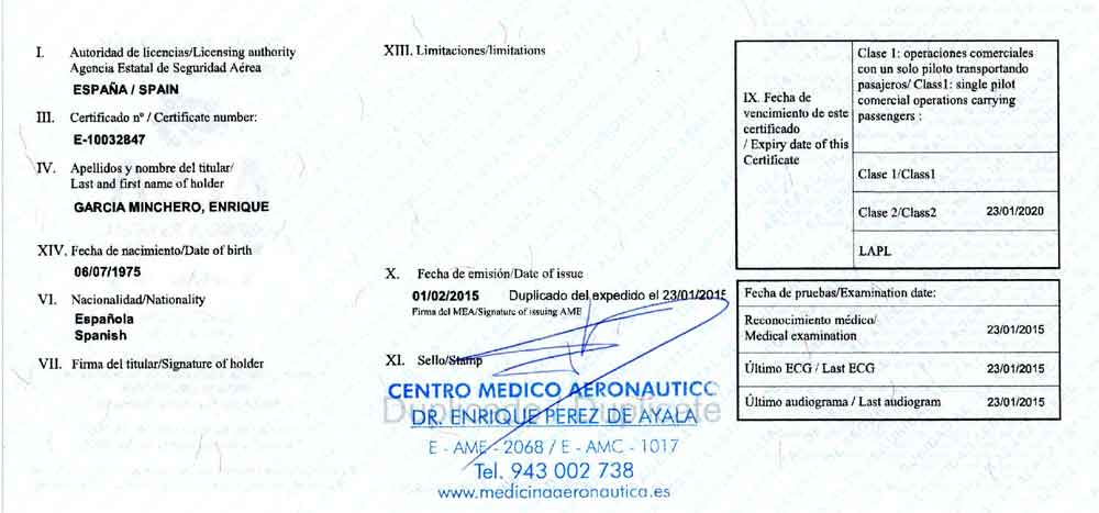 CERT. MEDICO AESA CAT 2